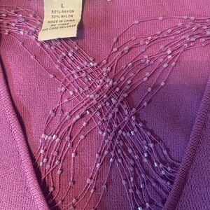 Linda Lucia Purple Beaded Top